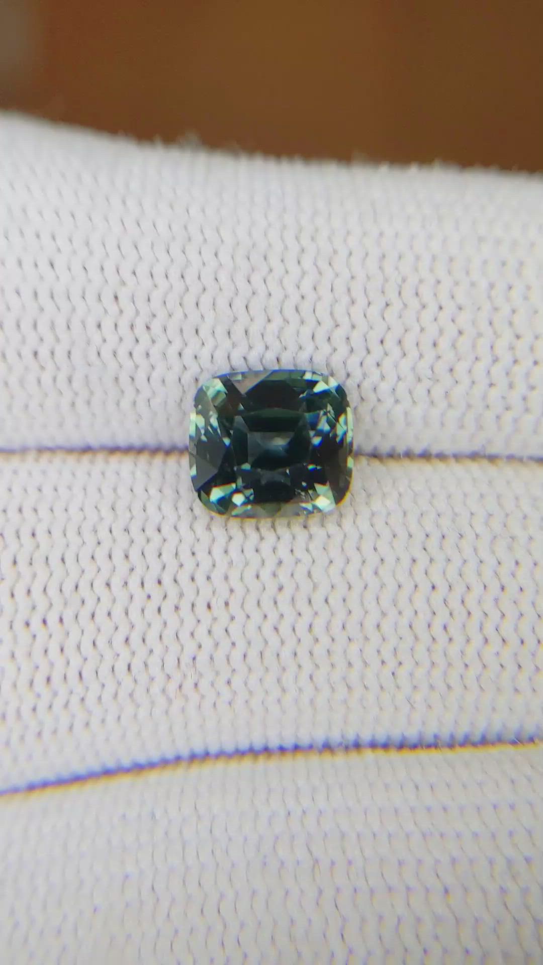 2.75 Ct. Bluish Green Sapphire from Madagascar Size Video