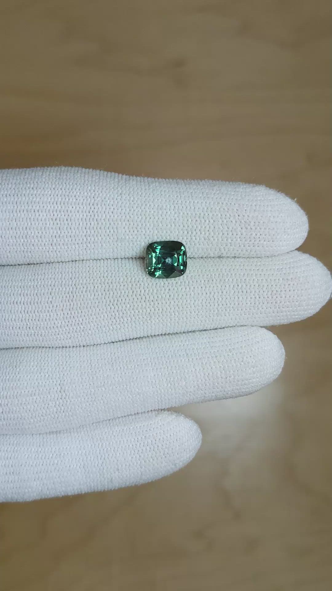 2.75 Ct. Bluish Green Sapphire from Madagascar Size Video