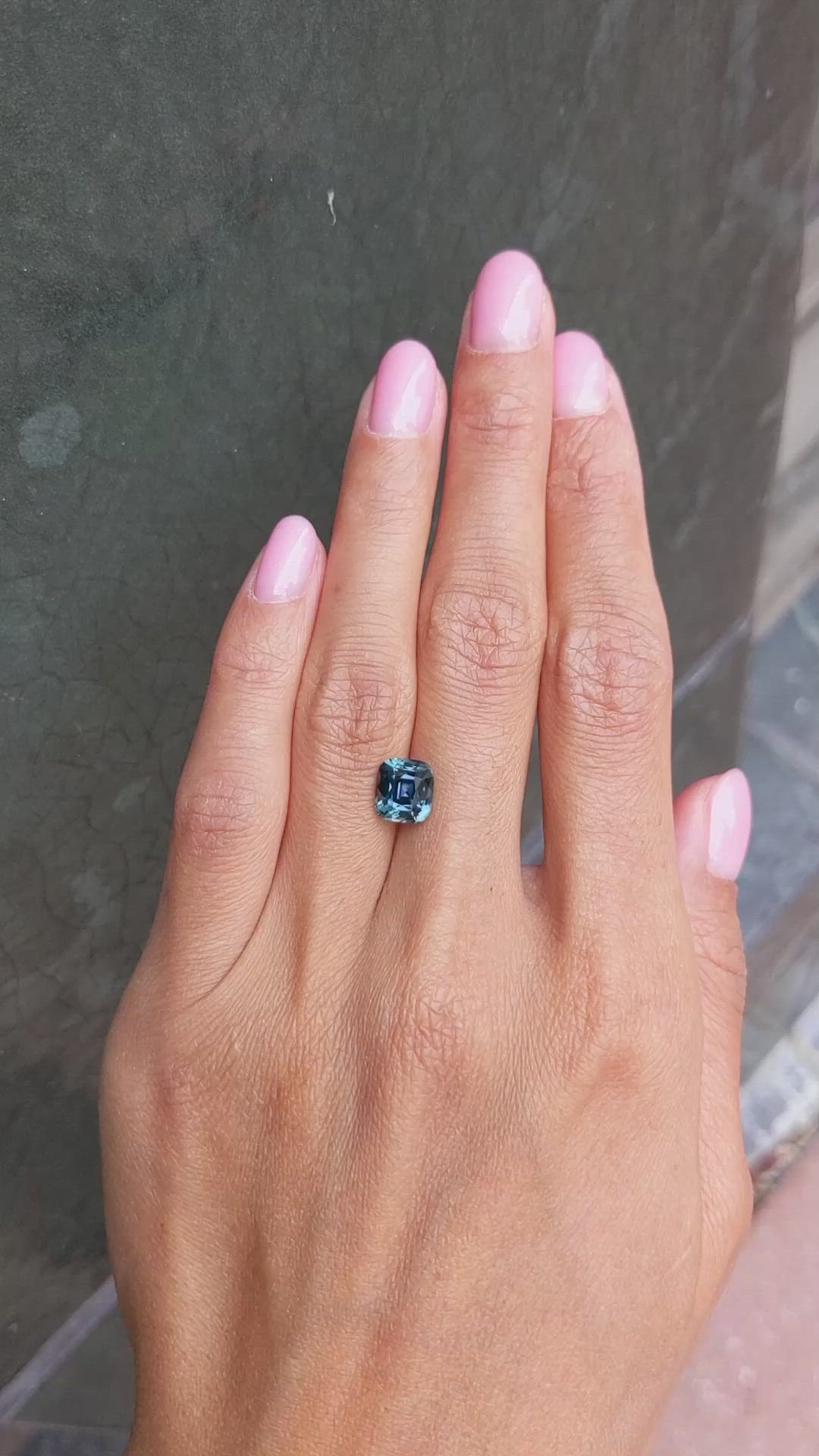 2.75 Ct. Bluish Green Sapphire from Madagascar Size Video