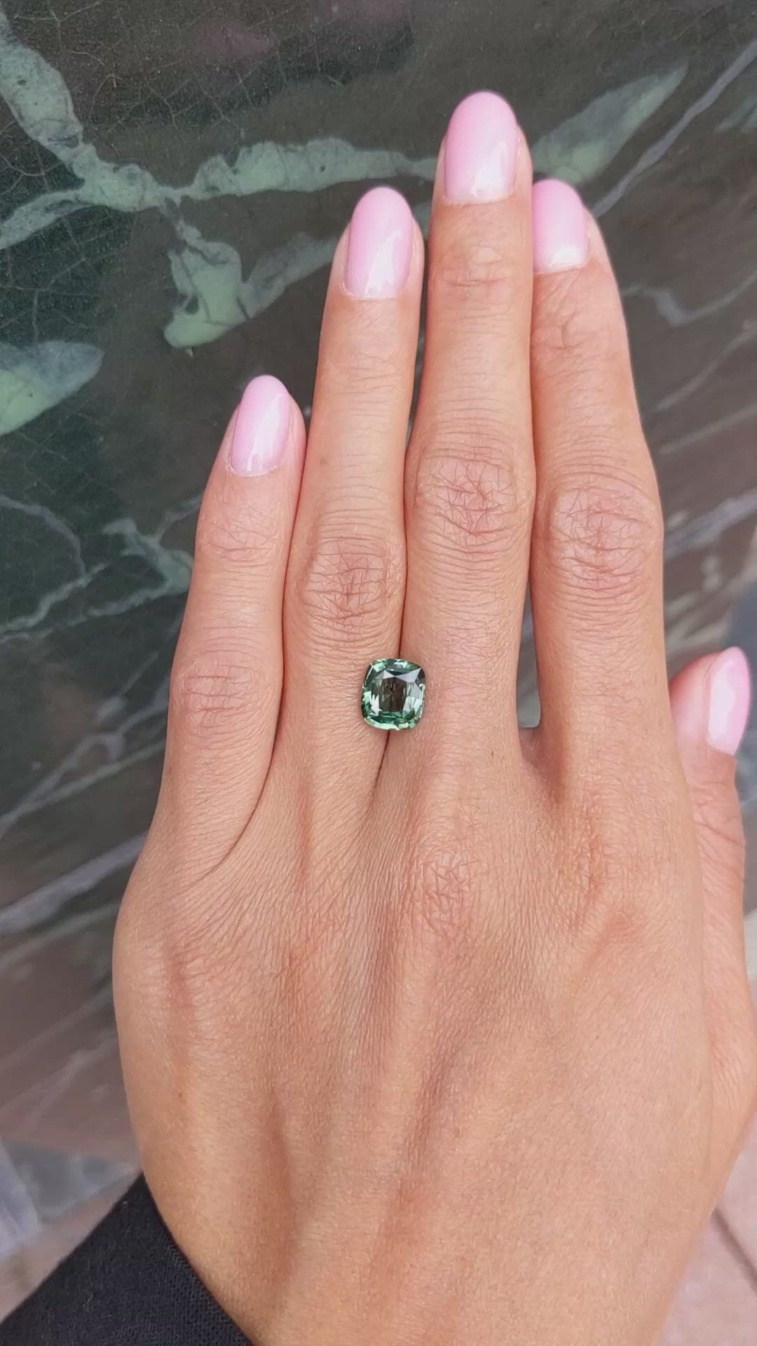 3.03 Ct. Green Sapphire from Madagascar Size Video