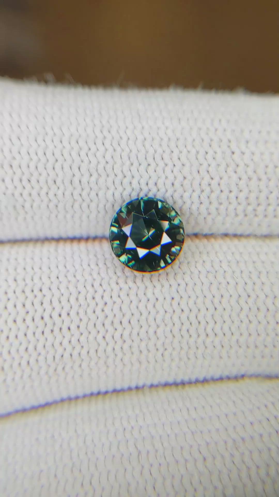 2.16 Ct. Bluish Green Sapphire from Madagascar Size Video