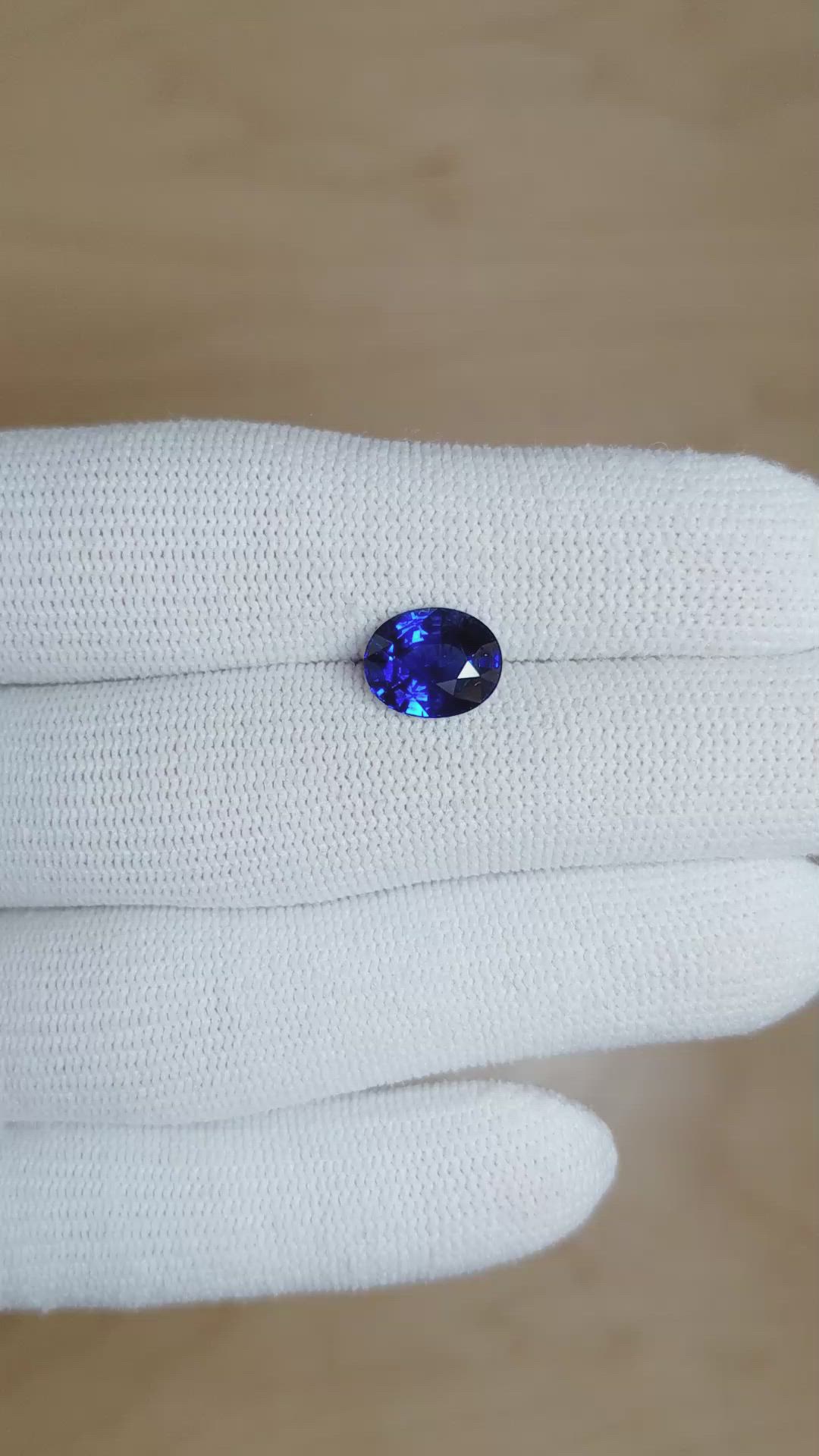 3.00 Ct. Blue Sapphire from Ceylon (Sri Lanka) Size Video