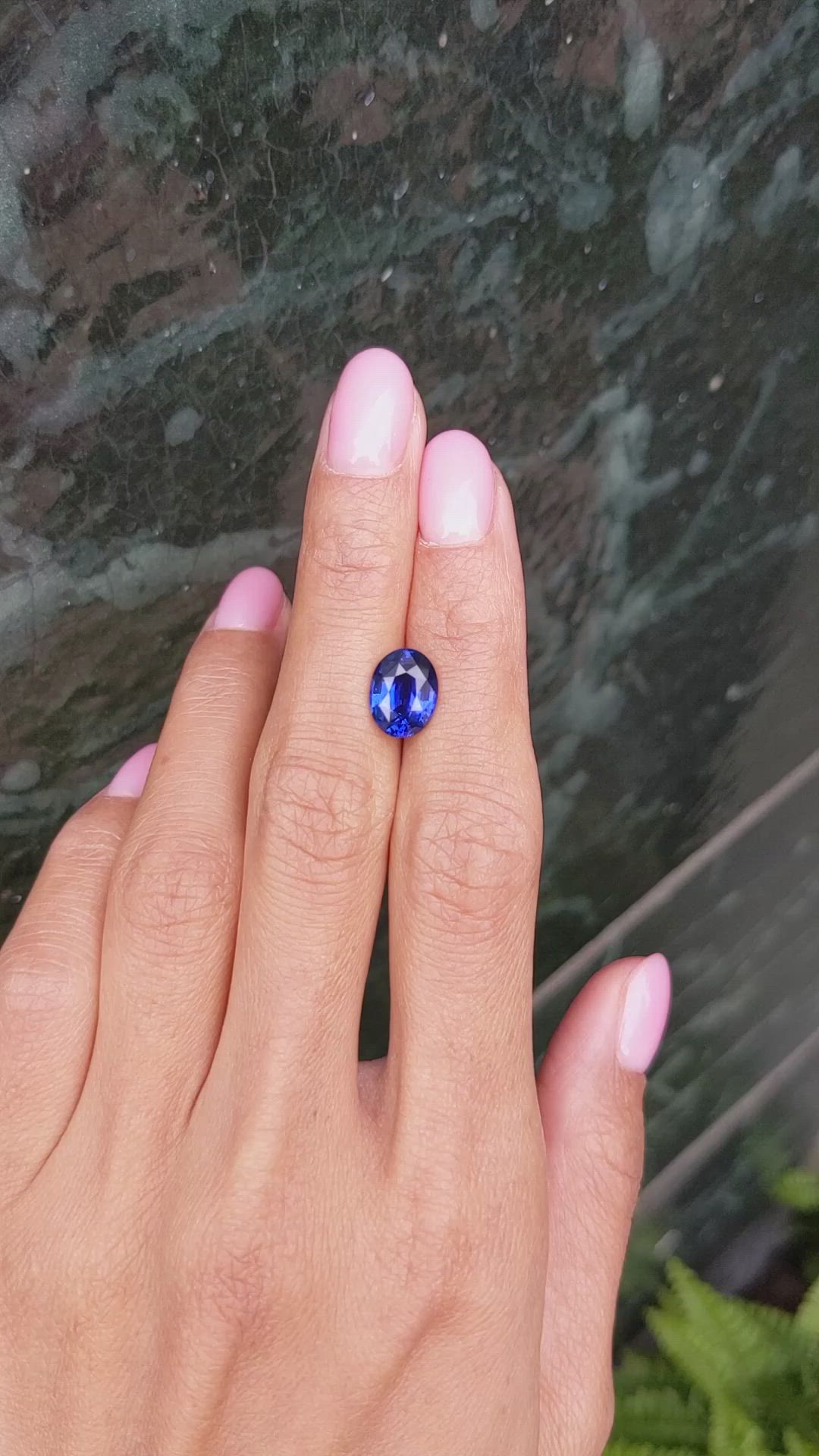 3.04 Ct. Blue Sapphire from Ceylon (Sri Lanka) Size Video