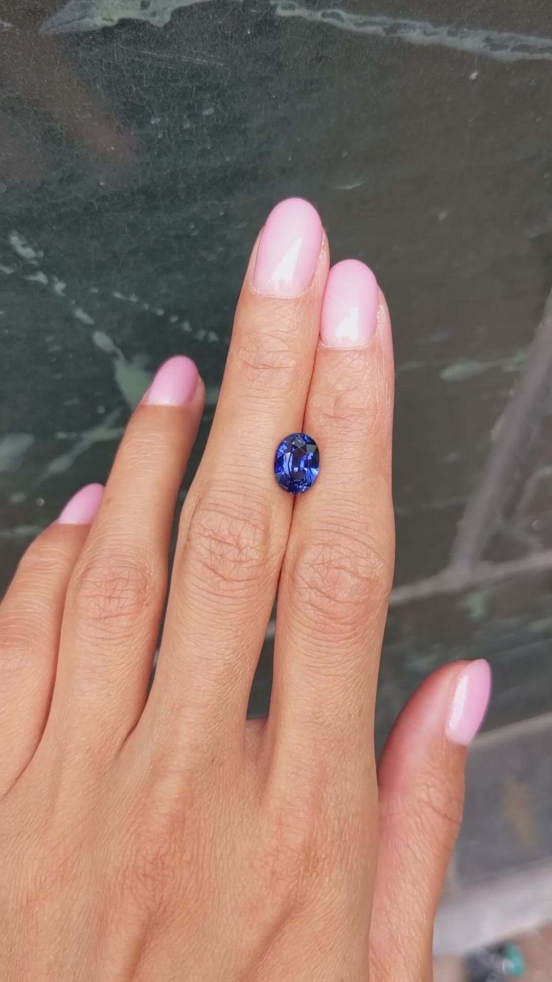 3.06 Ct. Blue Sapphire from Ceylon (Sri Lanka) Size Video