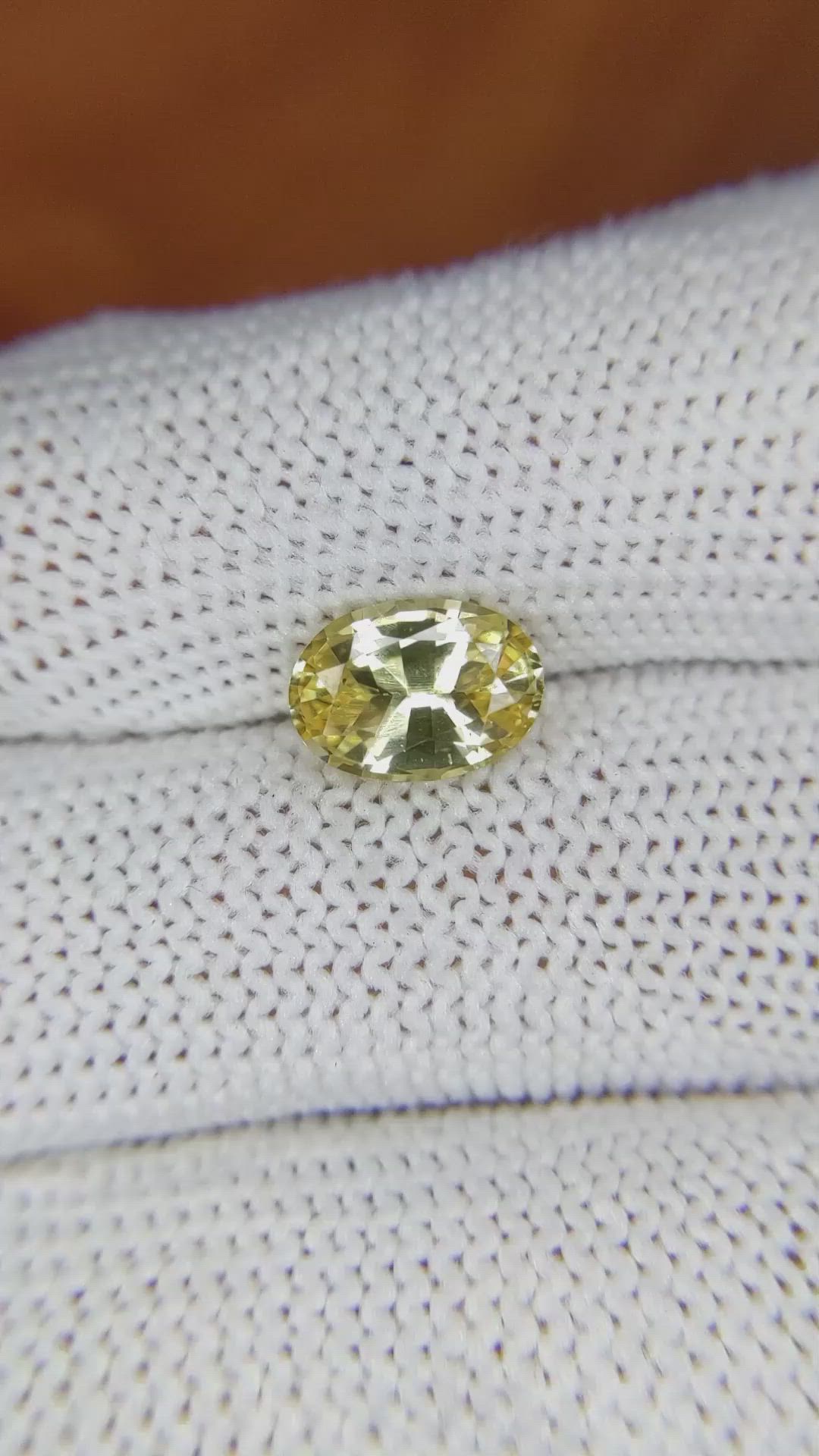 2.09 Ct. Yellow Sapphire from Ceylon (Sri Lanka) Size Video