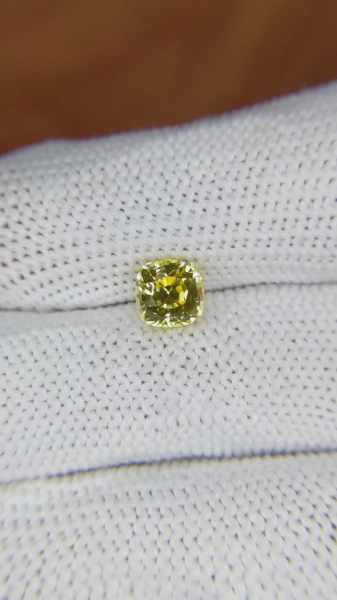 1.73 Ct. Yellow Sapphire from Ceylon (Sri Lanka) Size Video