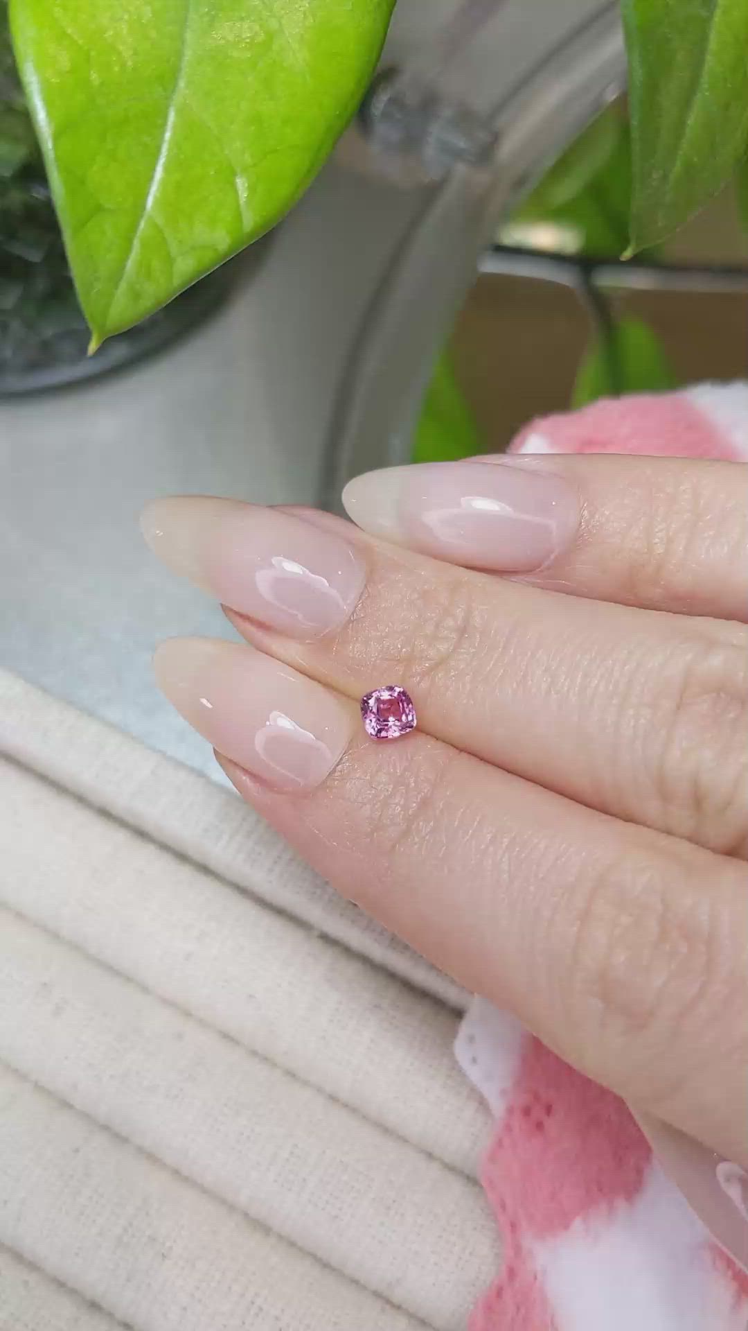 0.58 Ct. Pink Sapphire from Ceylon (Sri Lanka) Size Video