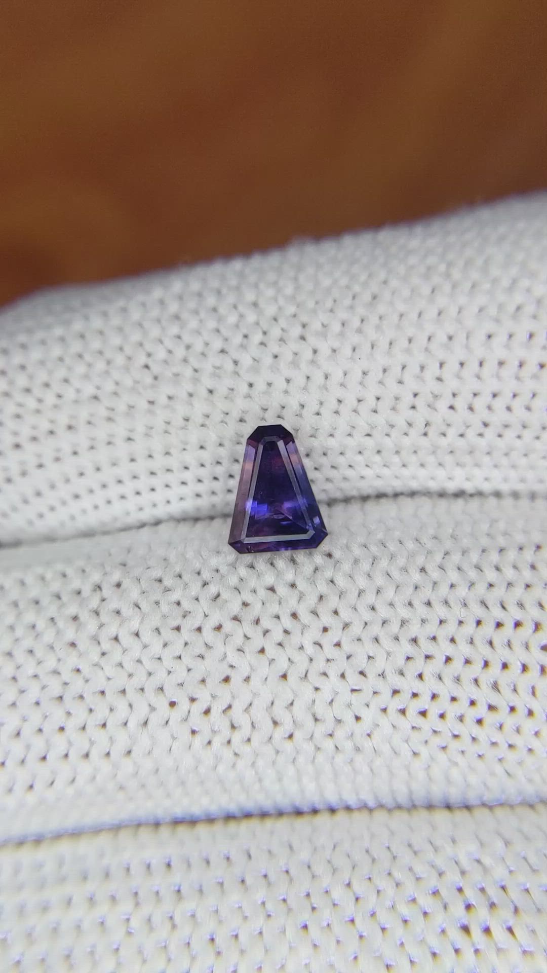 0.97 Ct. Bluish Purple Sapphire from Ceylon (Sri Lanka) Size Video