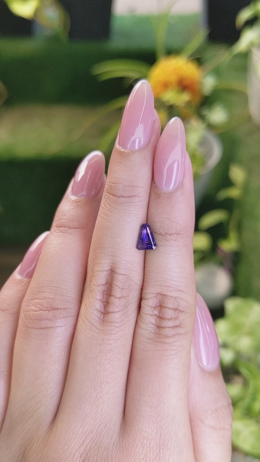 0.97 Ct. Bluish Purple Sapphire from Ceylon (Sri Lanka) Size Video