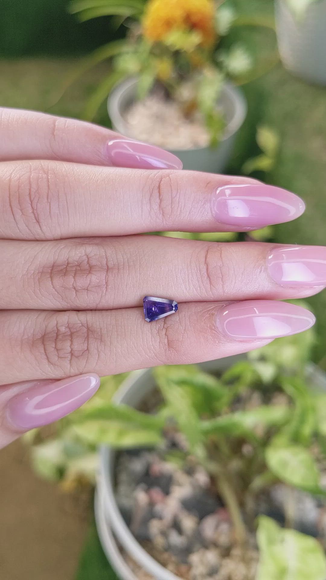 0.97 Ct. Bluish Purple Sapphire from Ceylon (Sri Lanka) Size Video