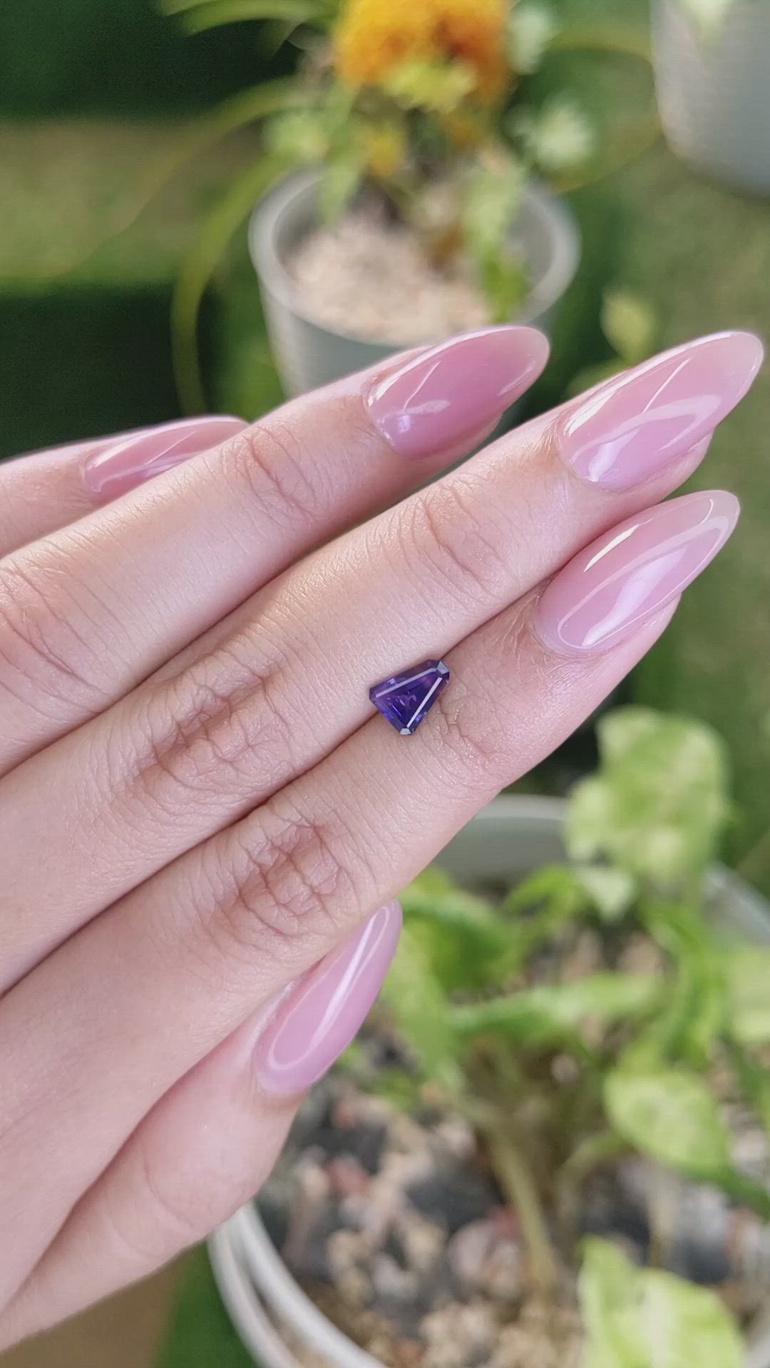 0.97 Ct. Bluish Purple Sapphire from Ceylon (Sri Lanka) Size Video