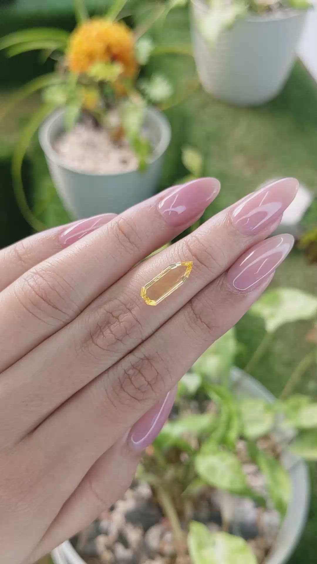 1.88 Ct. Yellow Sapphire from Ceylon (Sri Lanka) Size Video