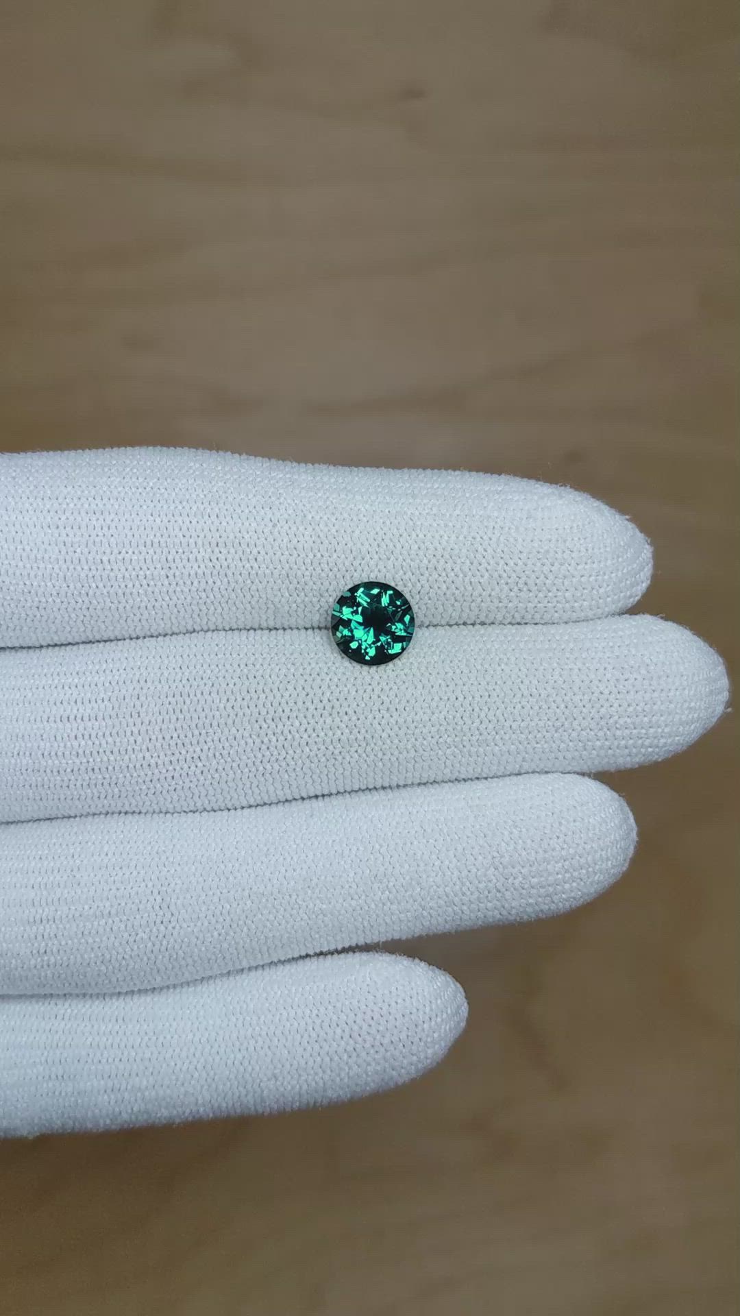 2.12 Ct. Bluish Green Sapphire from Madagascar Size Video