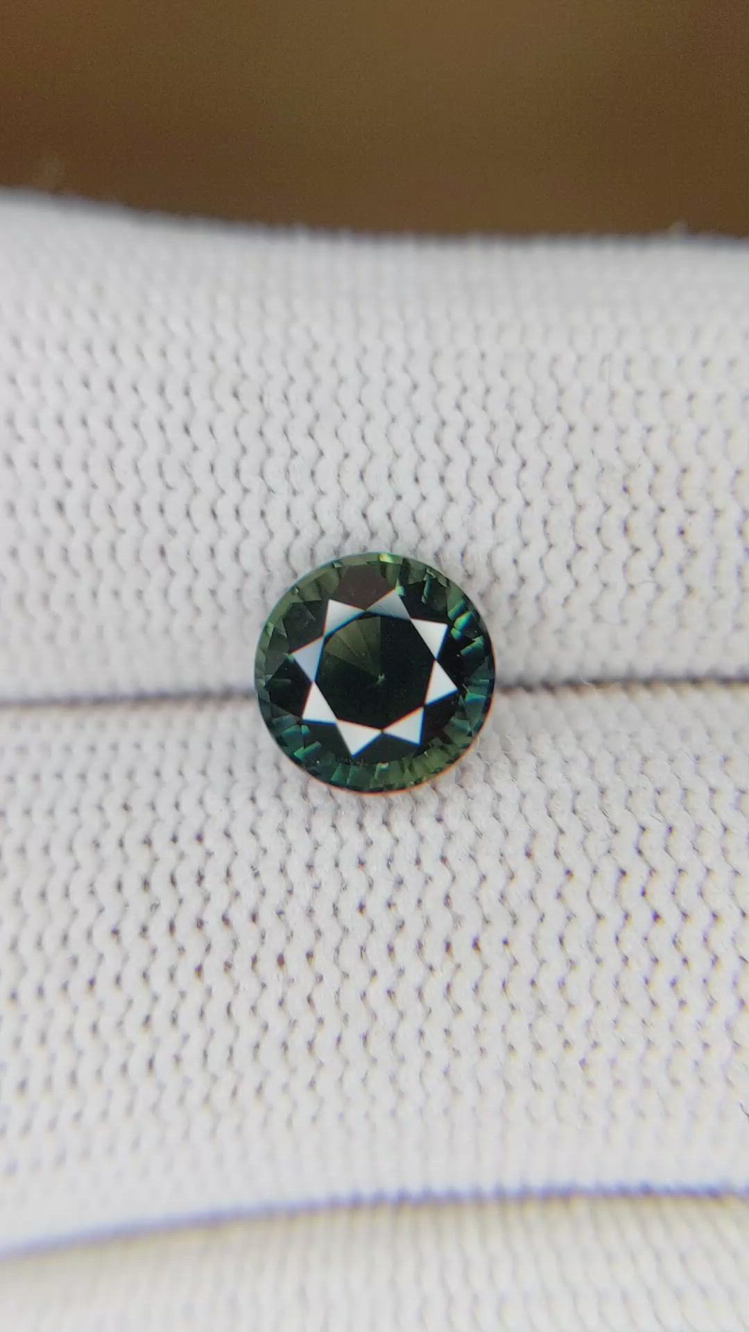 2.20 Ct. Bluish Green Sapphire from Madagascar Size Video