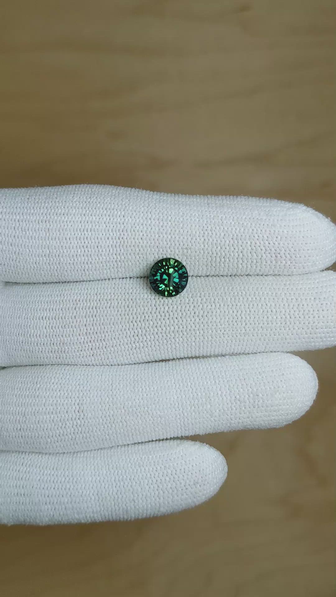 2.20 Ct. Bluish Green Sapphire from Madagascar Size Video