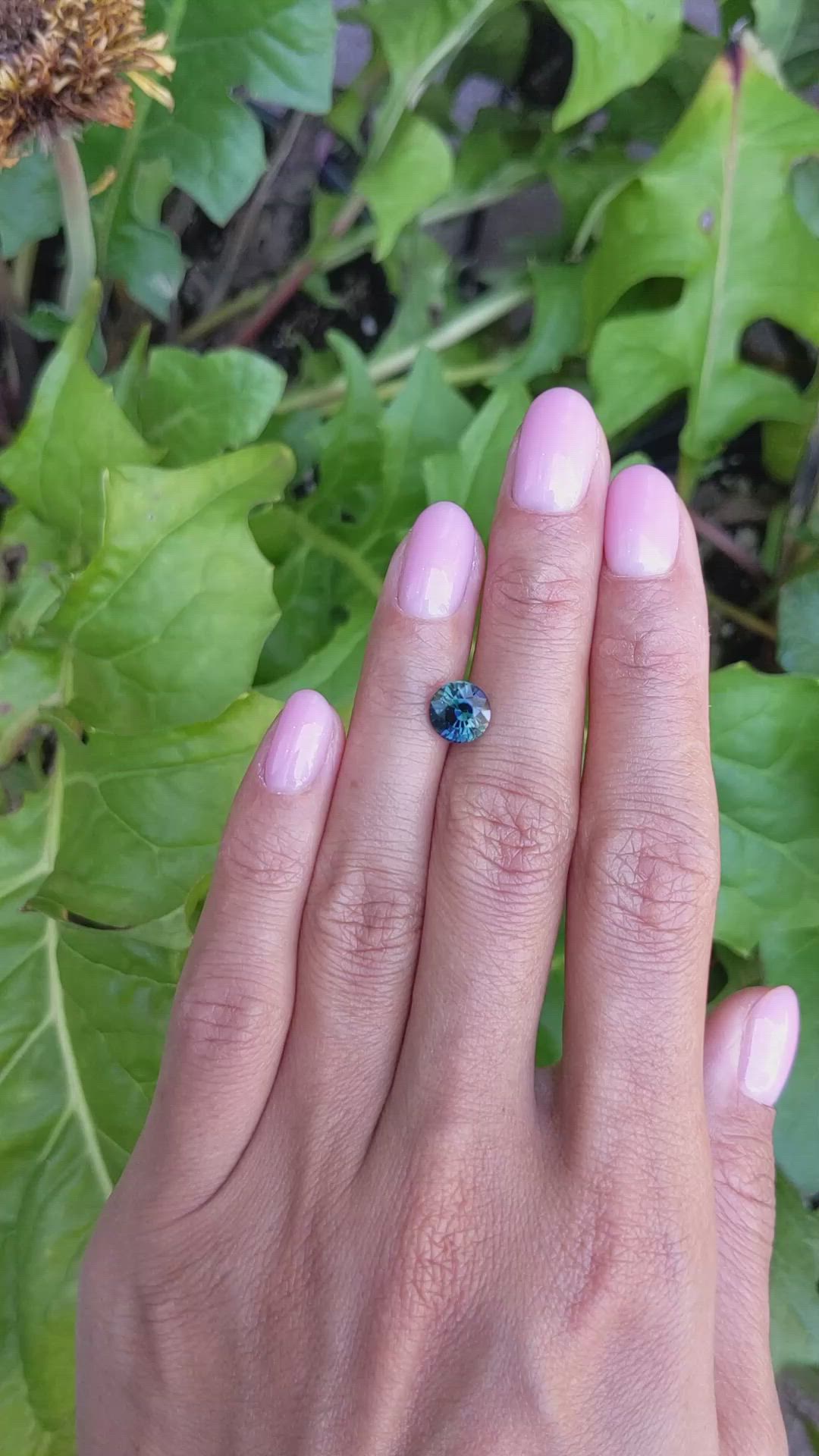 2.20 Ct. Bluish Green Sapphire from Madagascar Size Video
