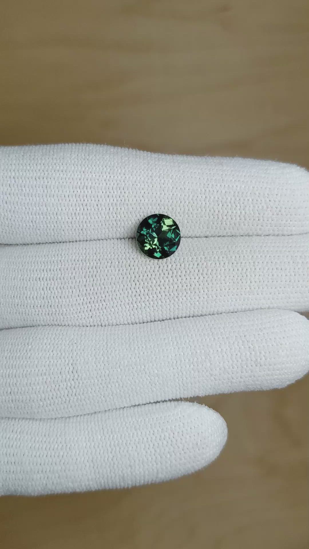 2.38 Ct. Bluish Green Sapphire from Madagascar Size Video