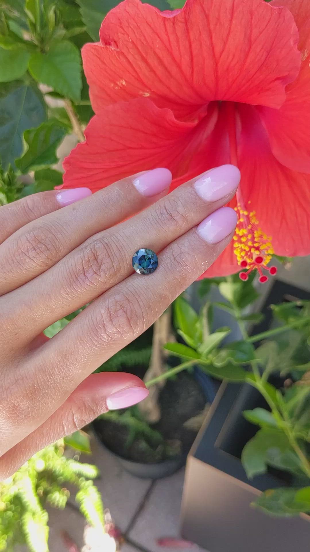 2.38 Ct. Bluish Green Sapphire from Madagascar Size Video
