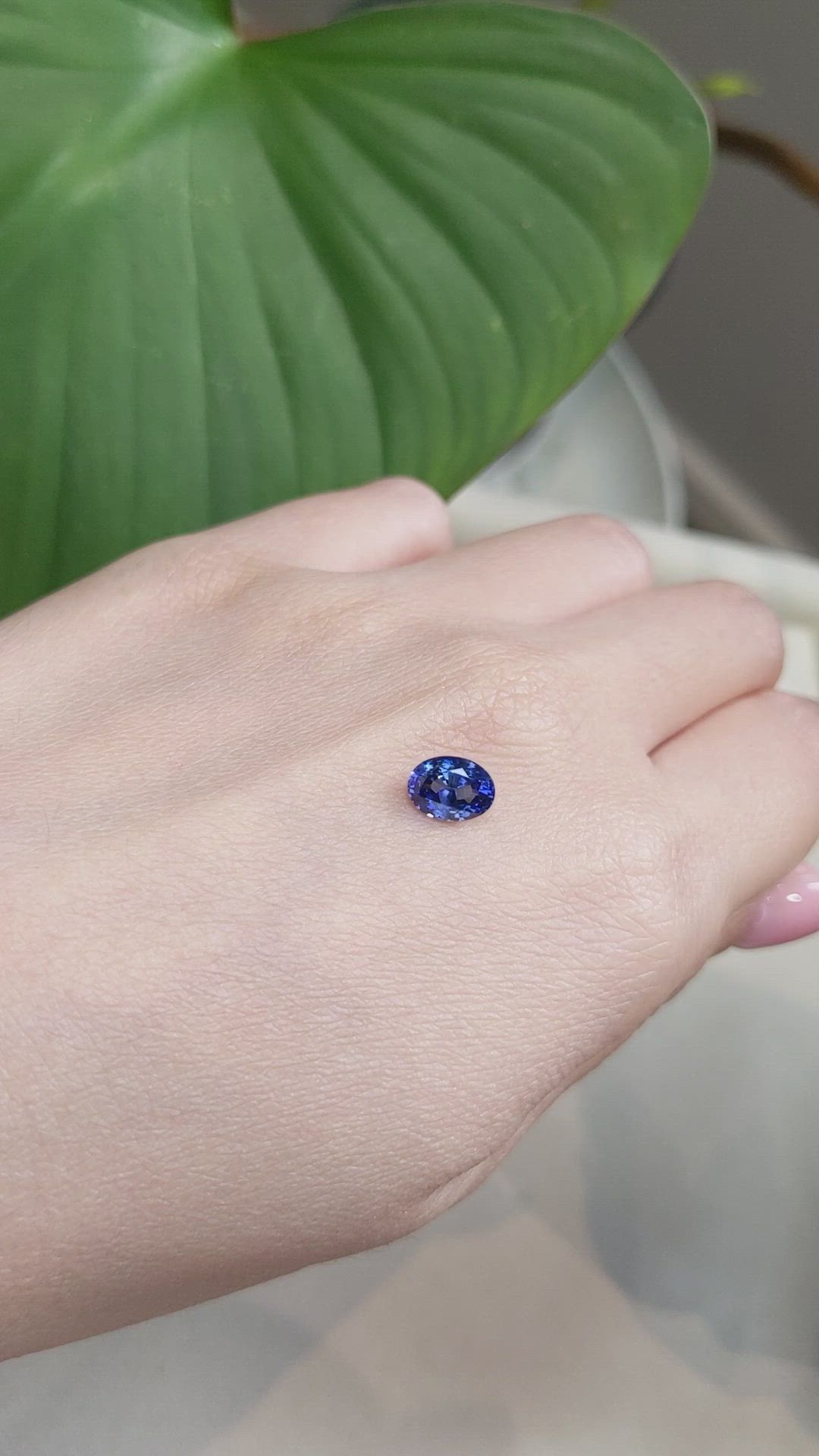 1.56 Ct. Blue Sapphire from Ceylon (Sri Lanka) Size Video