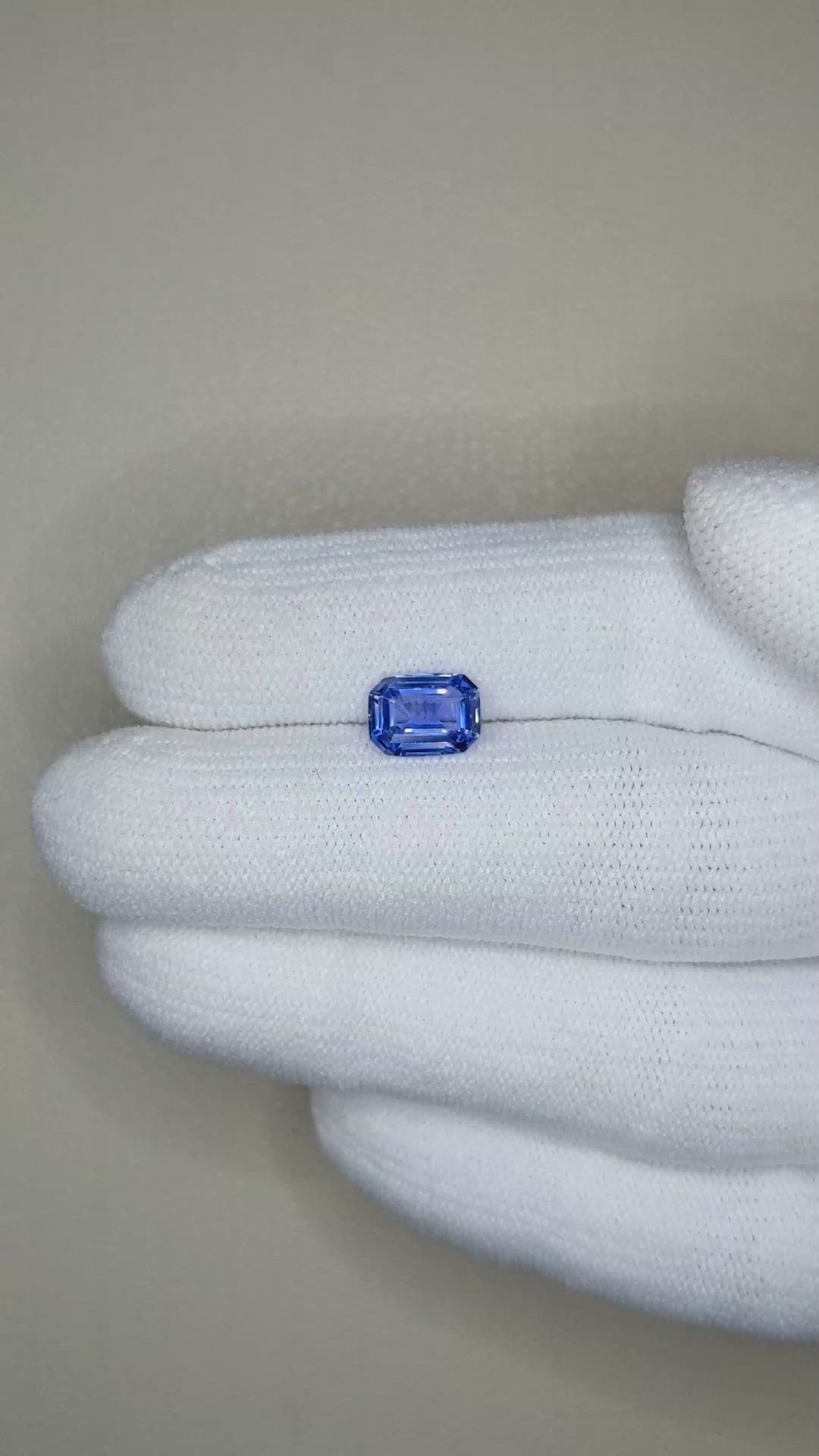1.62 Ct. Blue Sapphire from Ceylon (Sri Lanka) Size Video