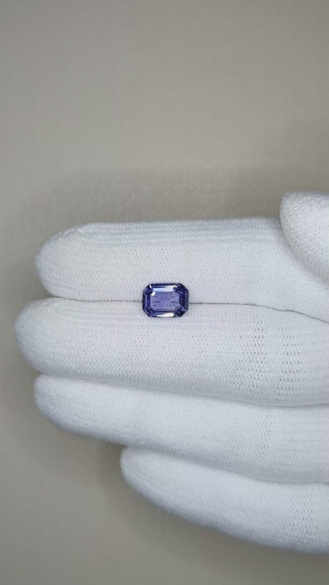 1.71 Ct. Purplish Blue Sapphire from Ceylon (Sri Lanka) Size Video