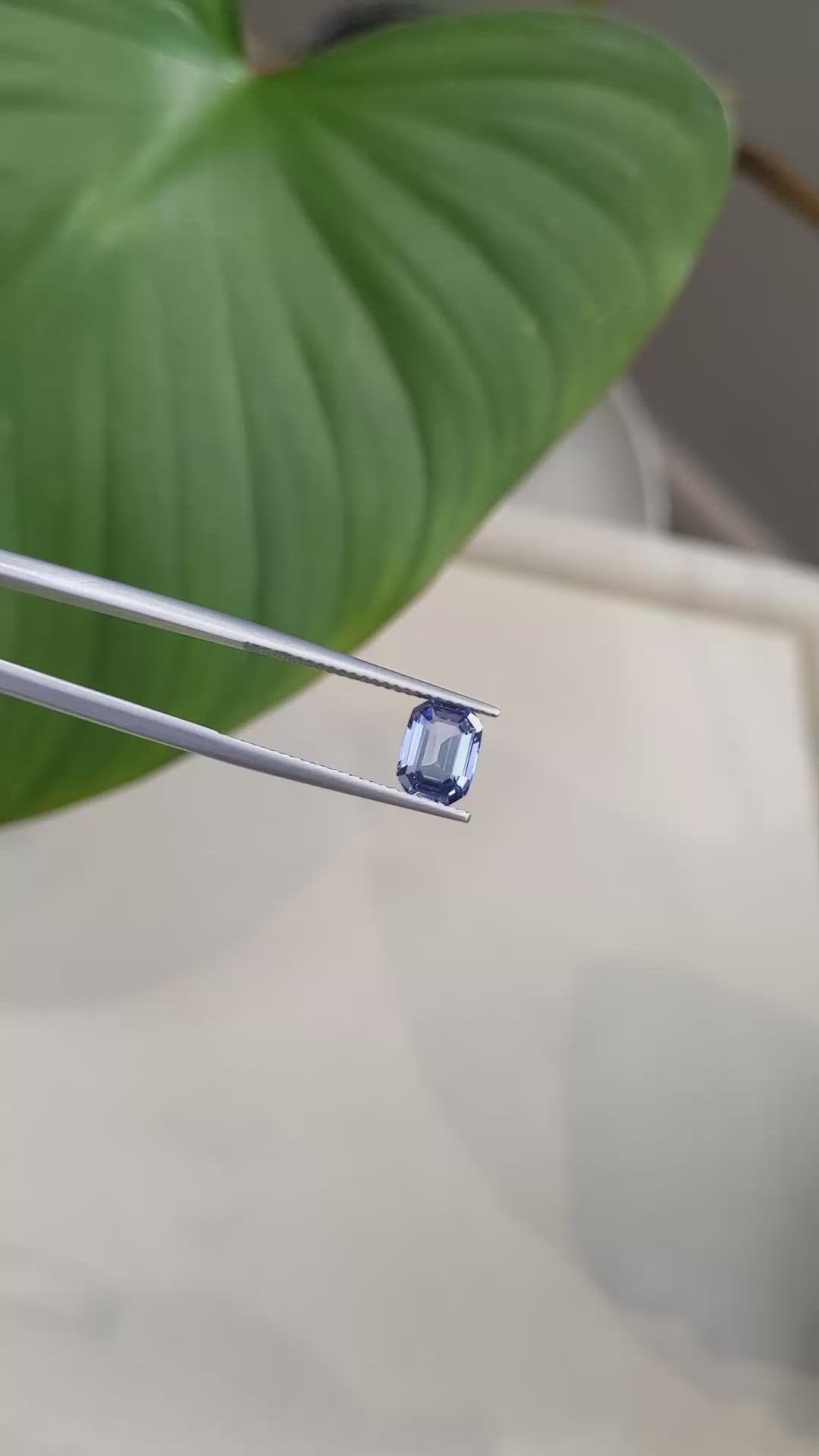 1.71 Ct. Purplish Blue Sapphire from Ceylon (Sri Lanka) Size Video