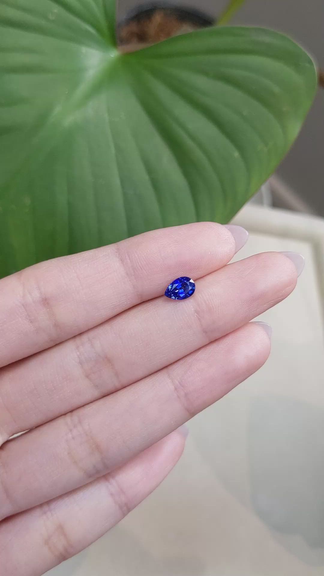 0.96 Ct. Blue Sapphire from Ceylon (Sri Lanka) Size Video