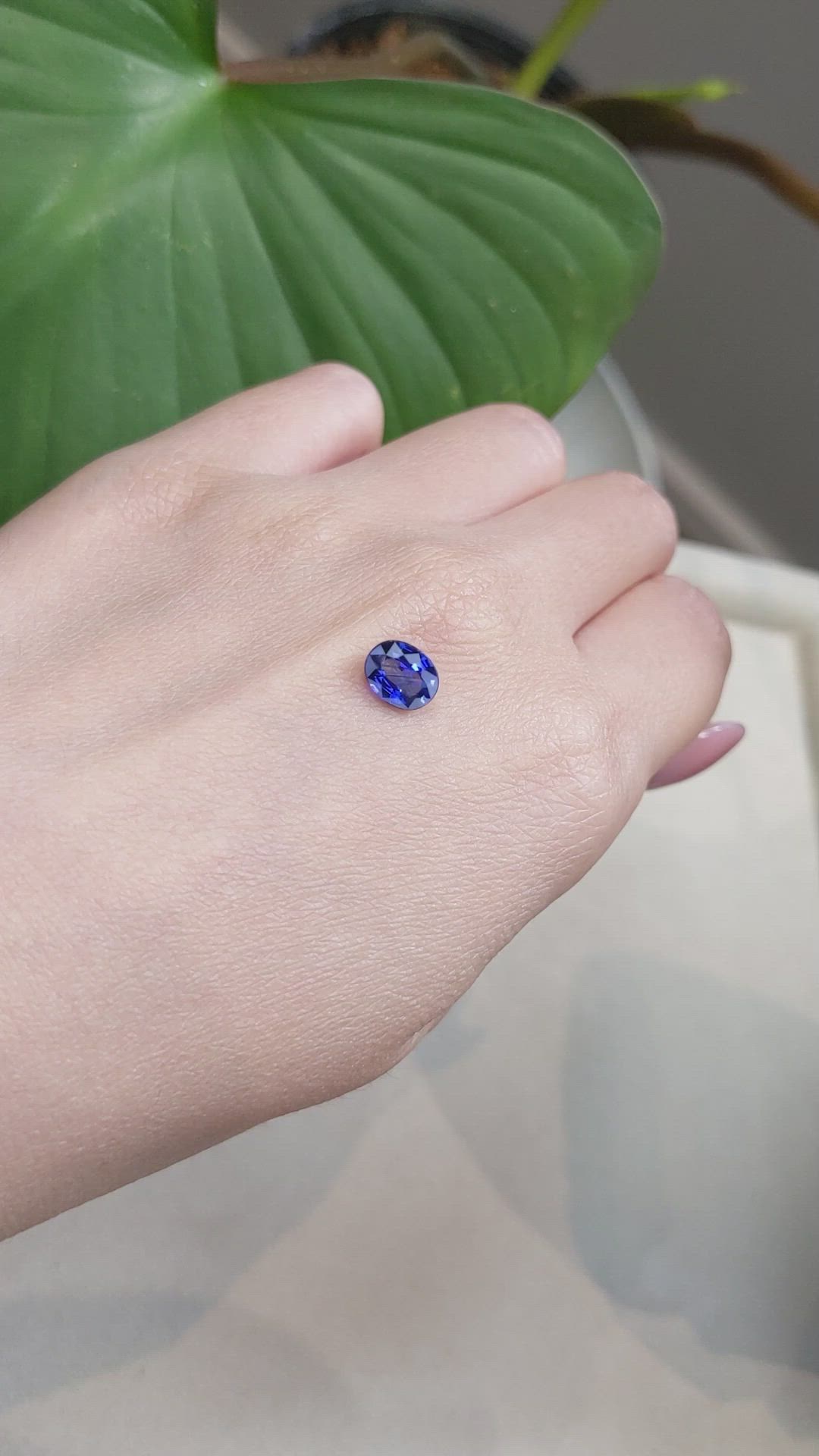 1.56 Ct. Blue Sapphire from Ceylon (Sri Lanka) Size Video