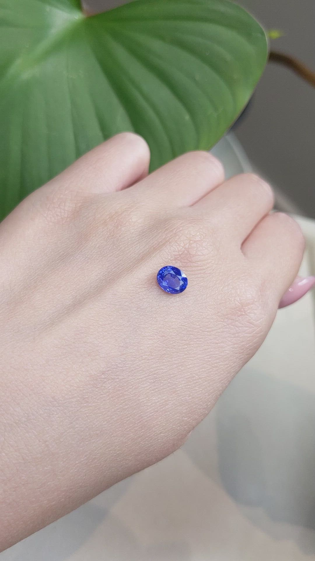 1.58 Ct. Blue Sapphire from Ceylon (Sri Lanka) Size Video
