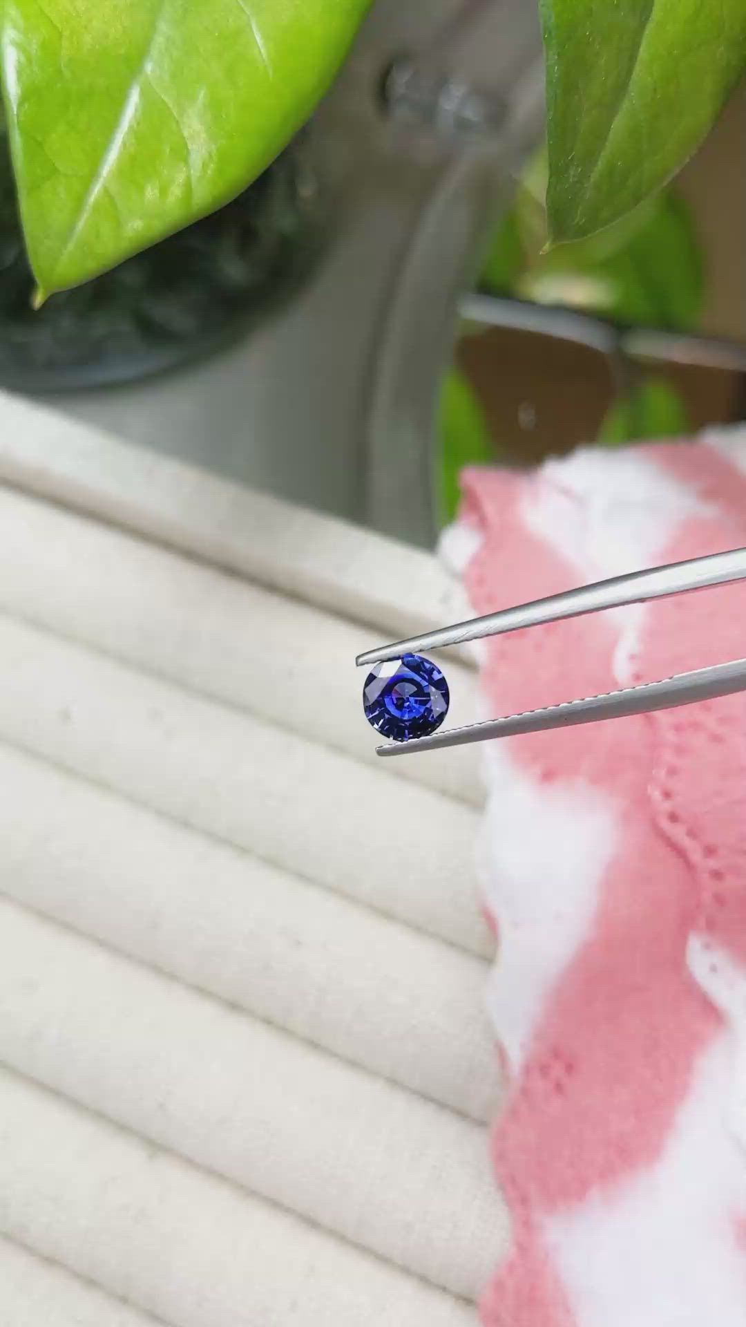 0.88 Ct. Blue Sapphire from Ceylon (Sri Lanka) Size Video