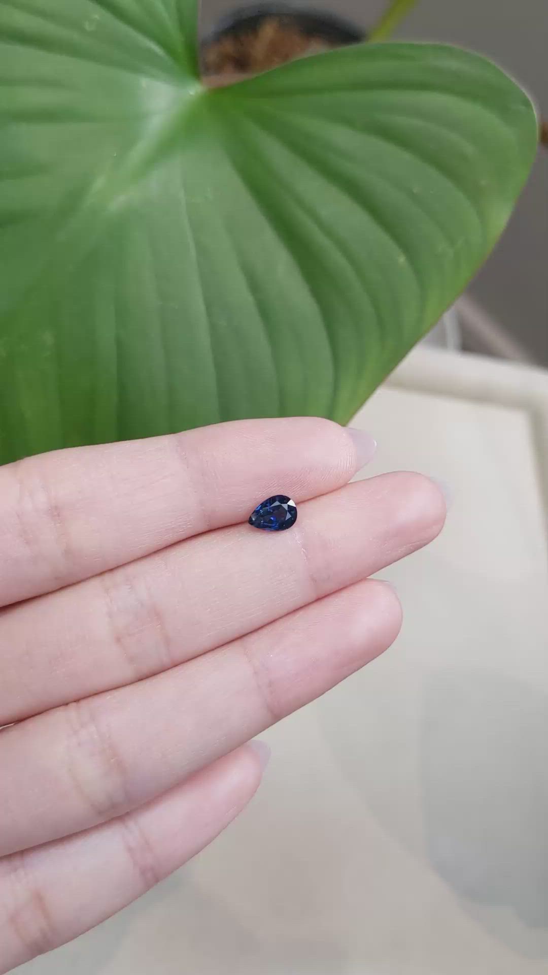 0.93 Ct. Blue Sapphire from Ceylon (Sri Lanka) Size Video
