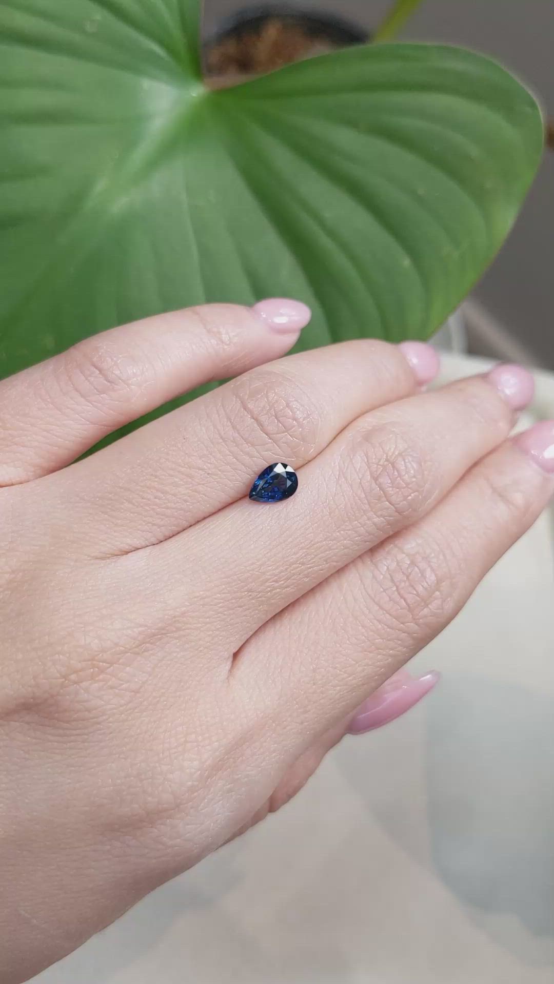 0.93 Ct. Blue Sapphire from Ceylon (Sri Lanka) Size Video