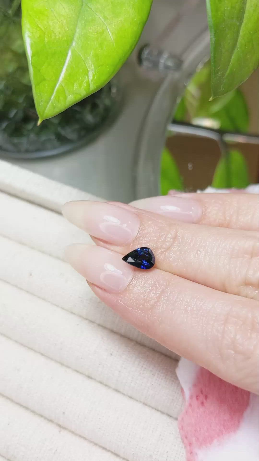 1.29 Ct. Blue Sapphire from Ceylon (Sri Lanka) Size Video