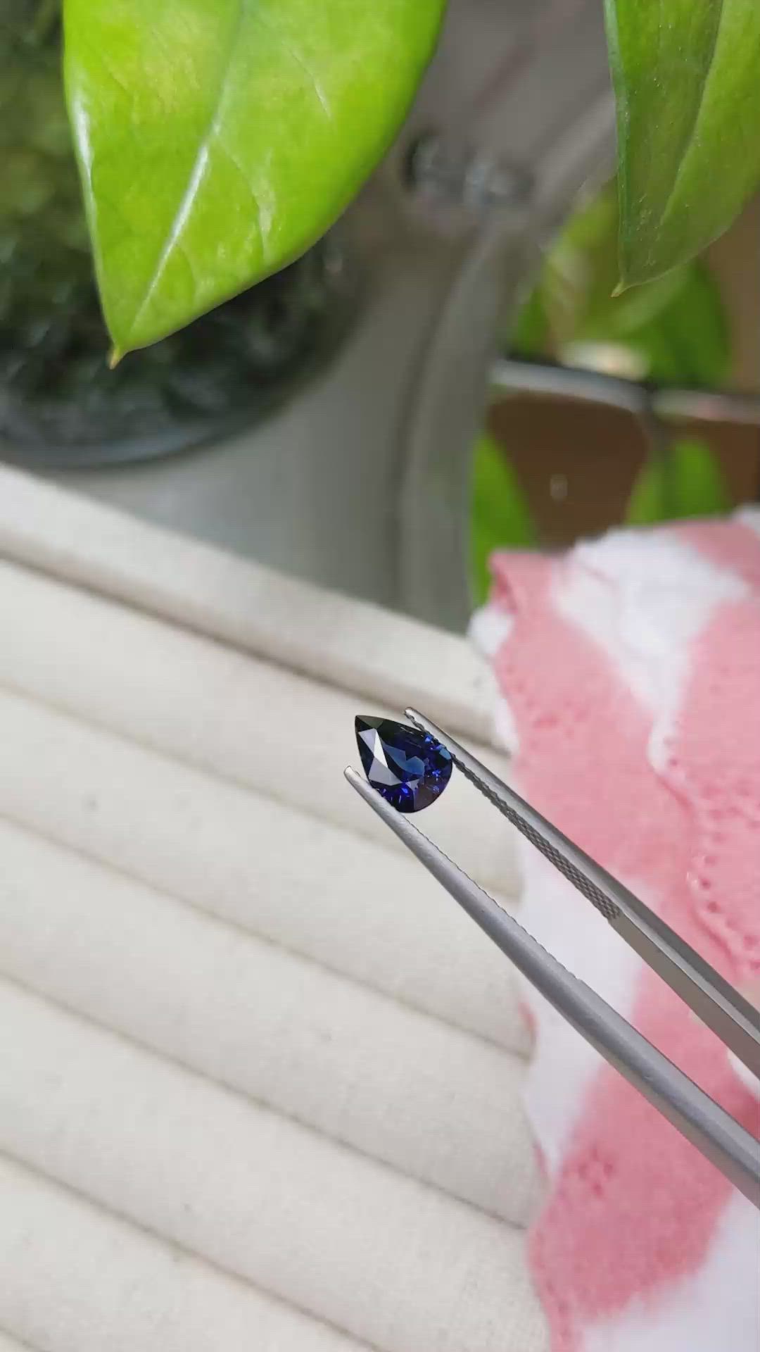 1.29 Ct. Blue Sapphire from Ceylon (Sri Lanka) Size Video