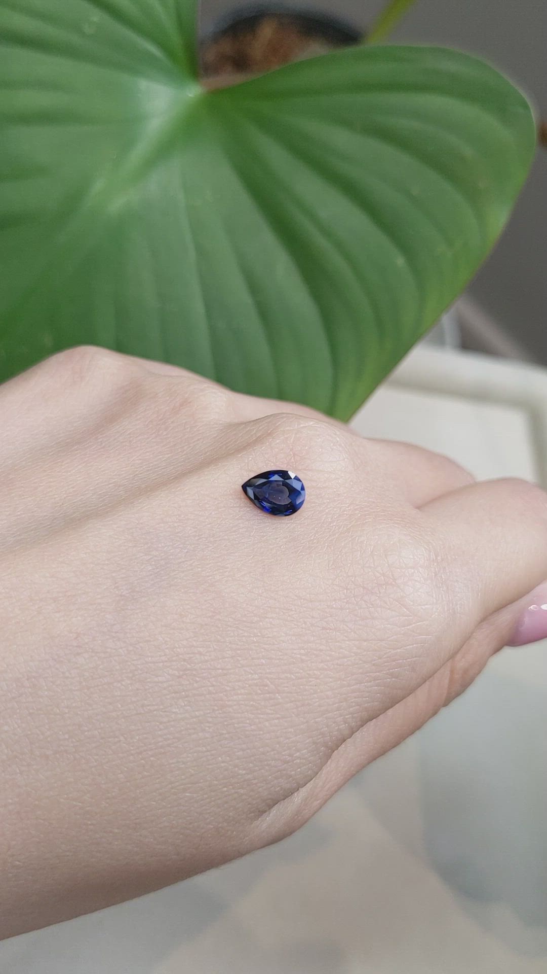 0.97 Ct. Blue Sapphire from Ceylon (Sri Lanka) Size Video