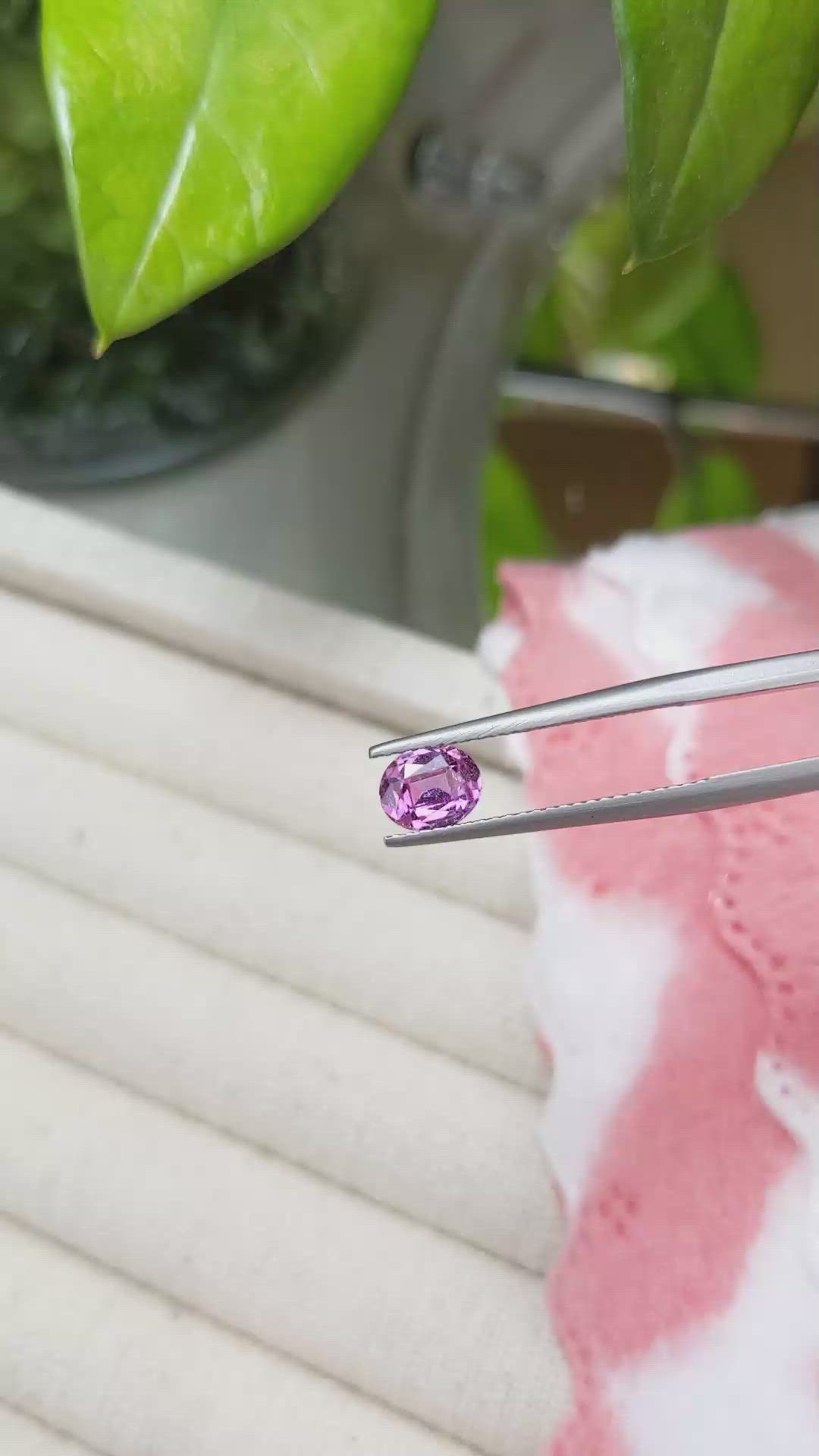 0.88 Ct. Pink Sapphire from Ceylon (Sri Lanka) Size Video