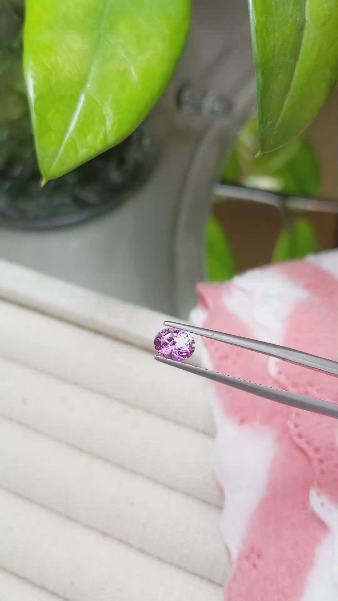 1.14 Ct. Pink Sapphire from Madagascar Size Video