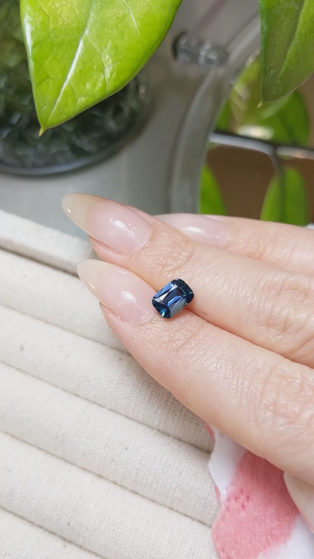 1.54 Ct. Greenish Blue Sapphire from Ceylon (Sri Lanka) Size Video