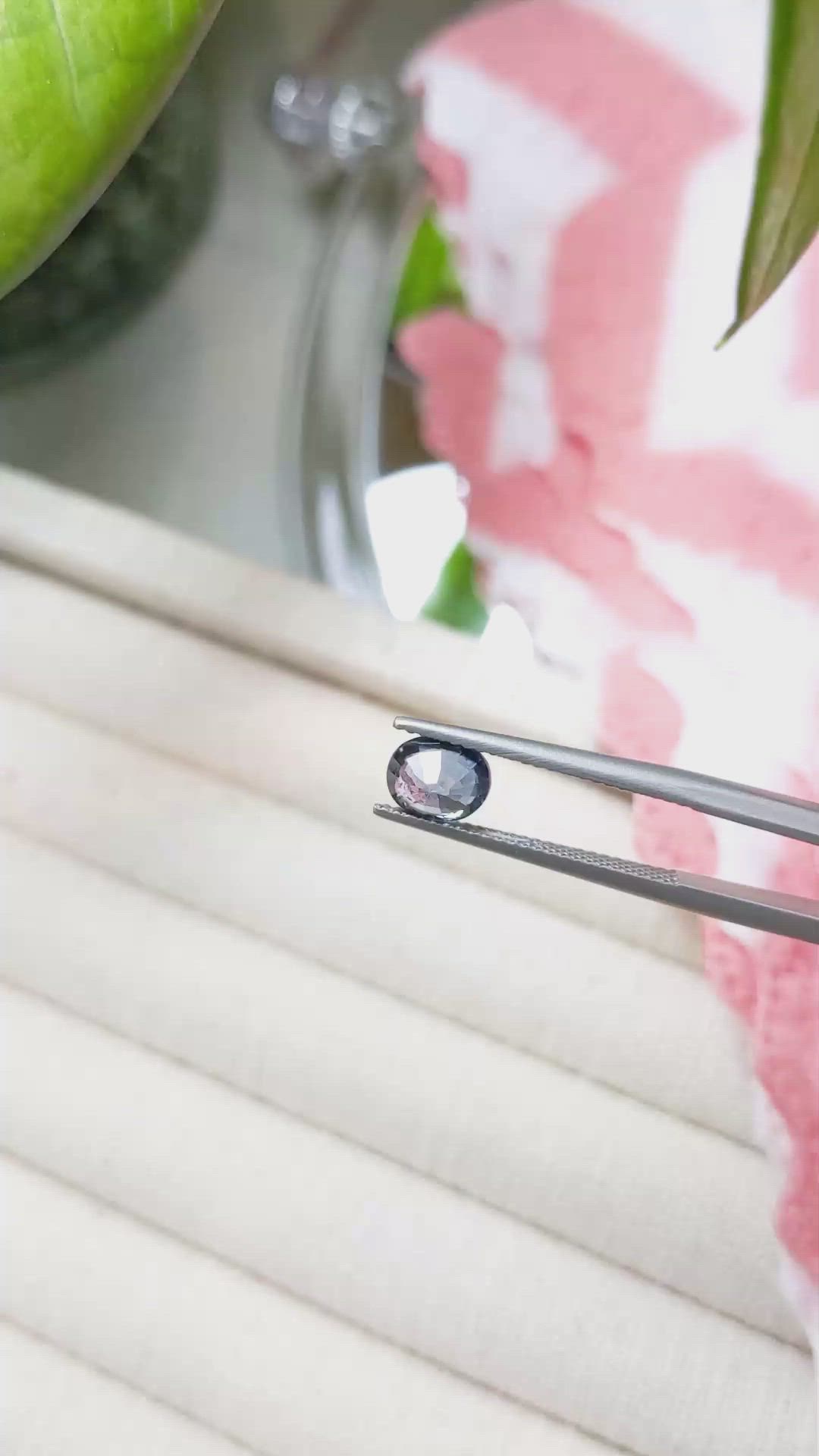 1.27 Ct. Greyish Blue Sapphire from Ceylon (Sri Lanka) Size Video