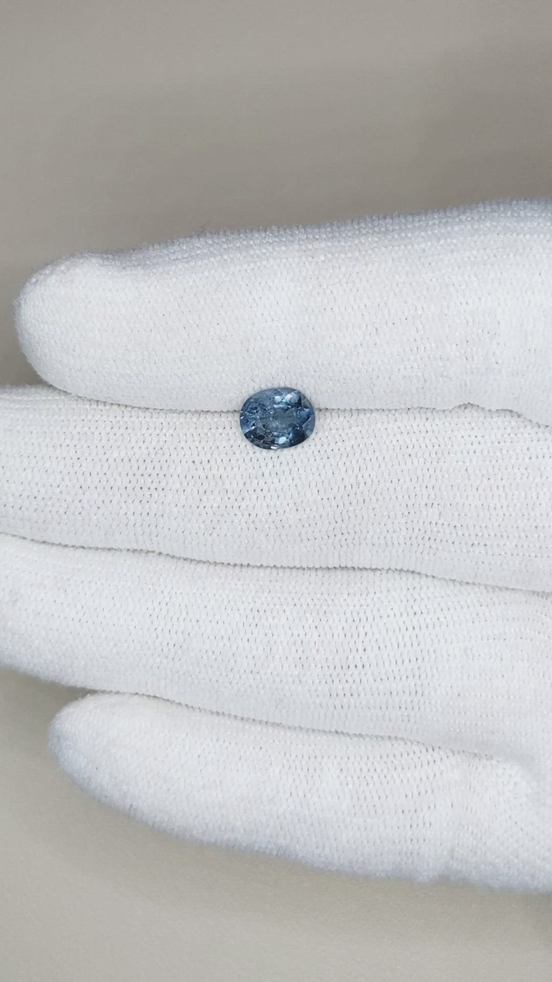 1.27 Ct. Greyish Blue Sapphire from Ceylon (Sri Lanka) Size Video