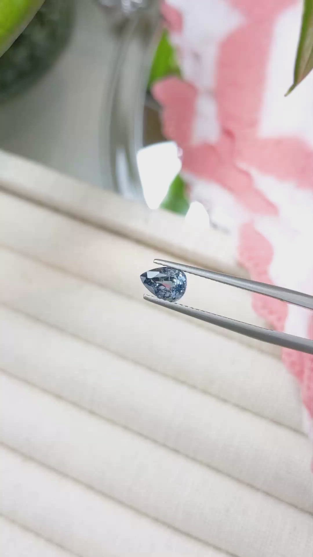 1.15 Ct. Greyish Blue Sapphire from Ceylon (Sri Lanka) Size Video