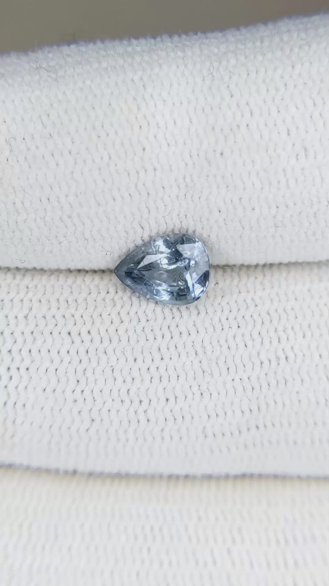 1.15 Ct. Greyish Blue Sapphire from Ceylon (Sri Lanka) Size Video