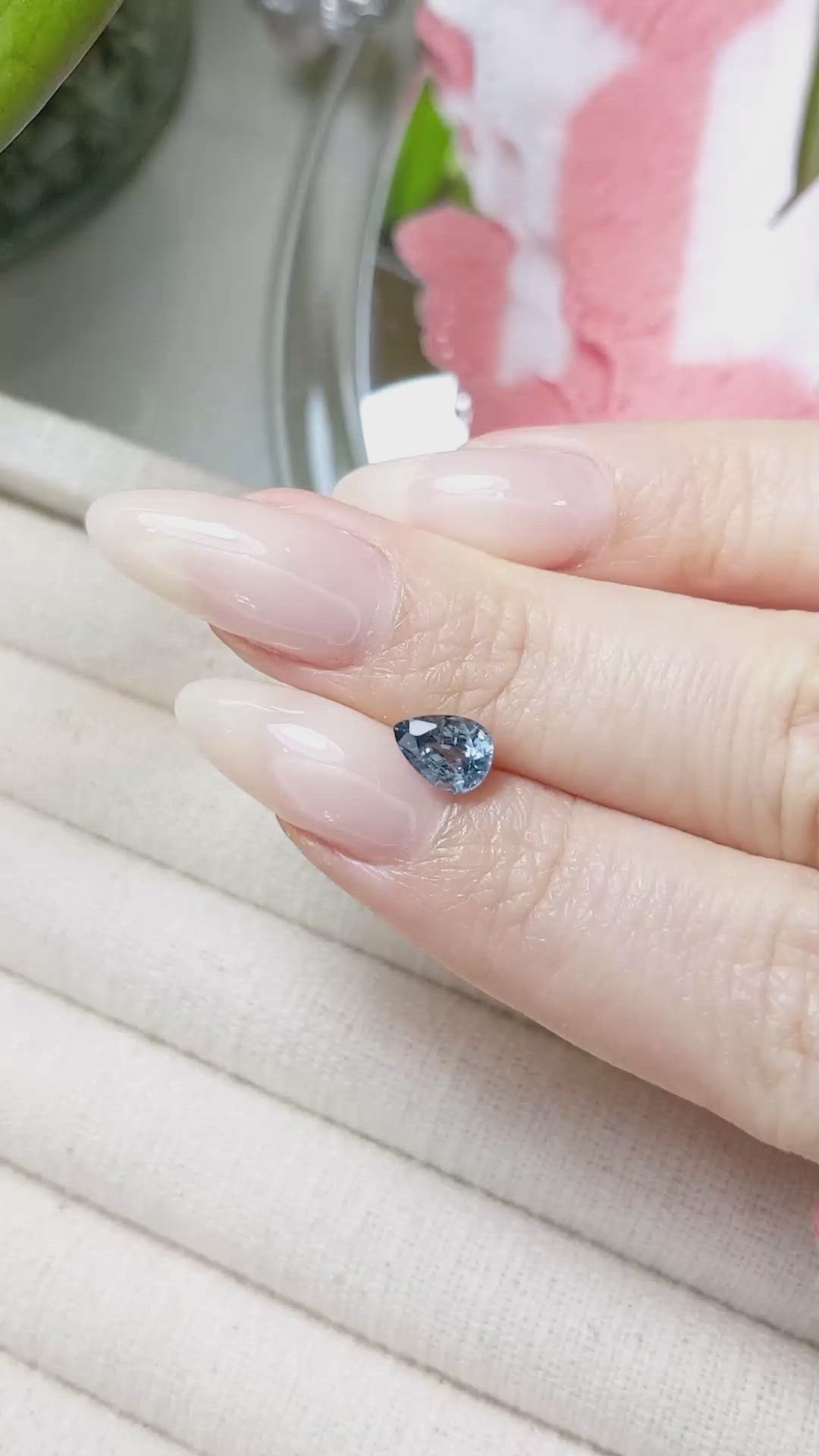 1.15 Ct. Greyish Blue Sapphire from Ceylon (Sri Lanka) Size Video