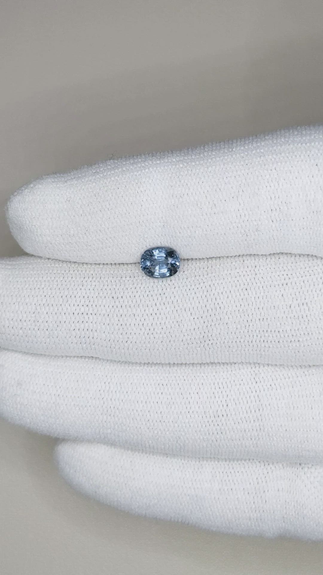 0.98 Ct. Greyish Blue Sapphire from Ceylon (Sri Lanka) Size Video
