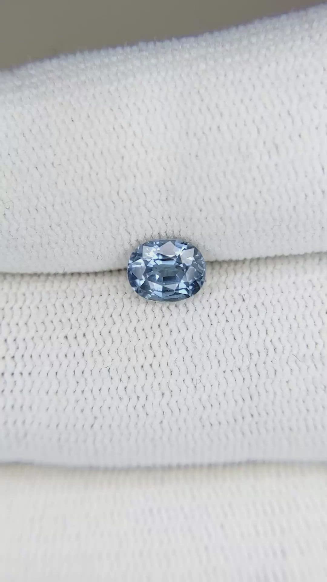 0.98 Ct. Greyish Blue Sapphire from Ceylon (Sri Lanka) Size Video