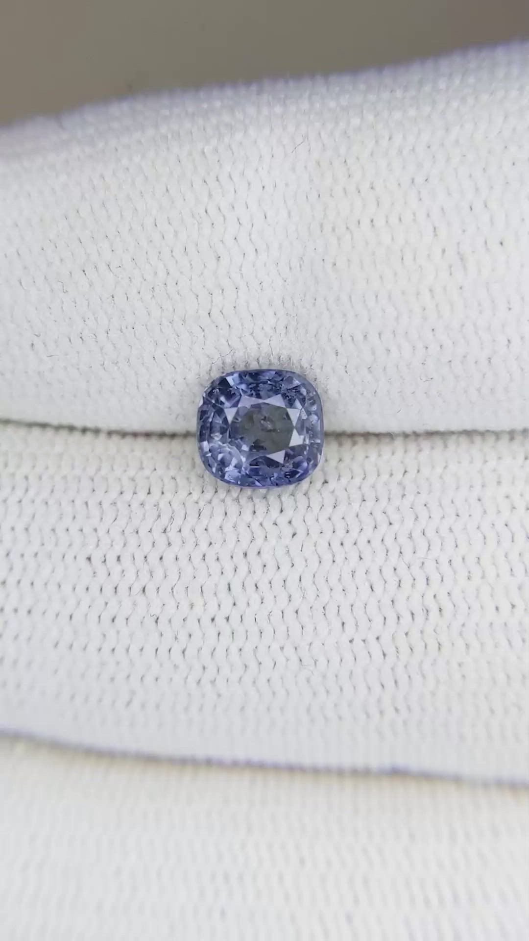 1.48 Ct. Purplish Blue Sapphire from Ceylon (Sri Lanka) Size Video