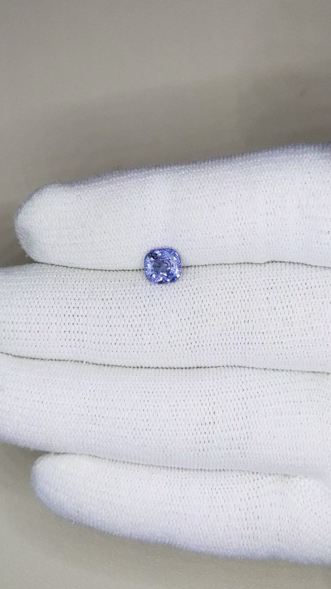 1.48 Ct. Purplish Blue Sapphire from Ceylon (Sri Lanka) Size Video