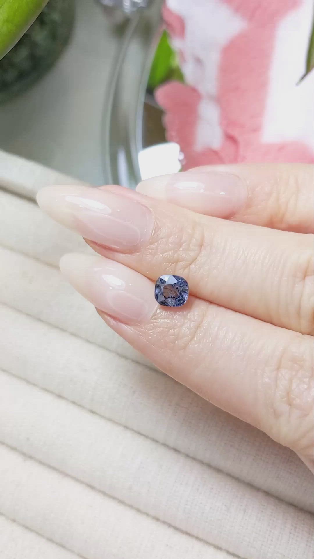 1.48 Ct. Purplish Blue Sapphire from Ceylon (Sri Lanka) Size Video