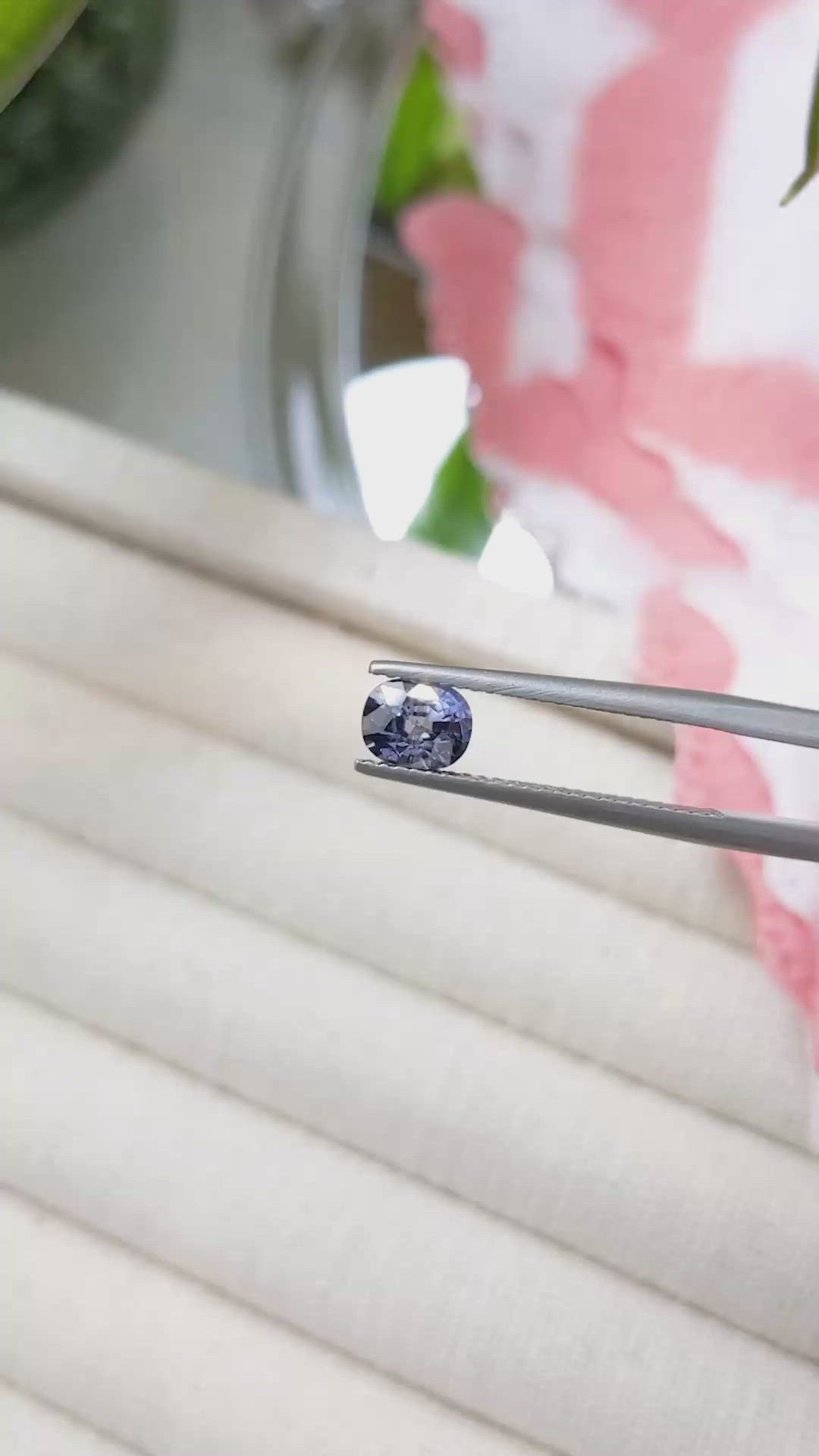 1.06 Ct. Purplish Blue Sapphire from Ceylon (Sri Lanka) Size Video