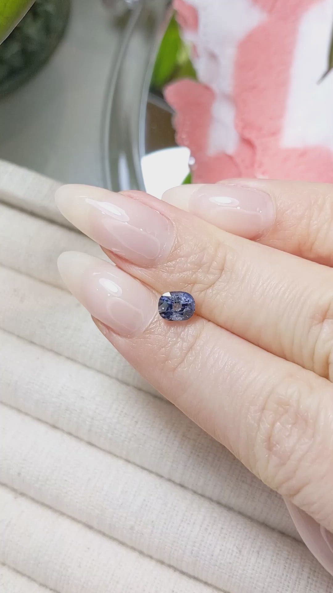 1.06 Ct. Purplish Blue Sapphire from Ceylon (Sri Lanka) Size Video
